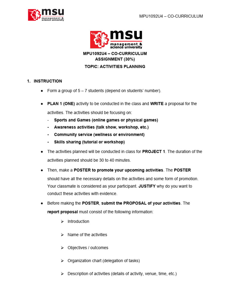 Assignment Mpu1092u4 Co-Curriculum | PDF | Evidence | Thought