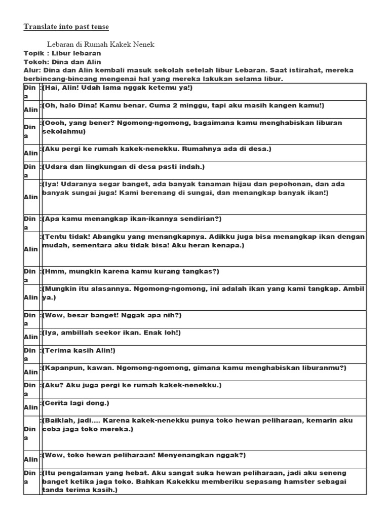 Translate into past tense pdf
