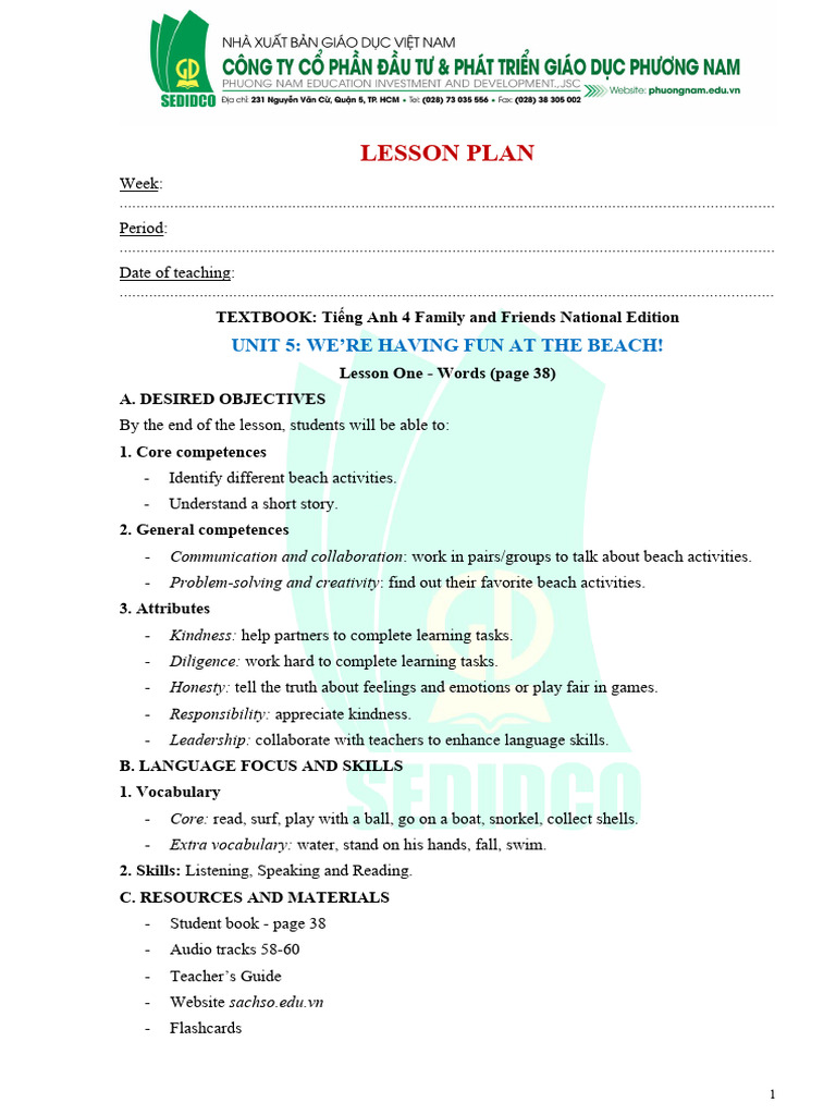 Lesson 1 | PDF | Vocabulary | Teachers