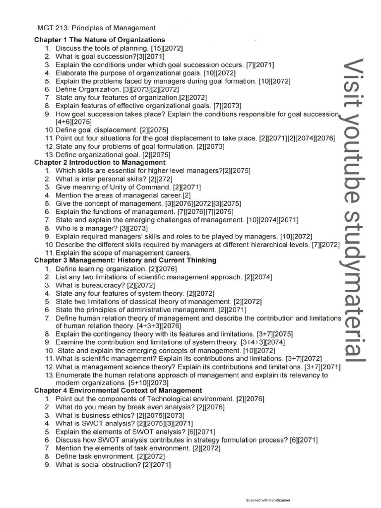 Study Material BBS - 1st - Principles-of-Management | PDF