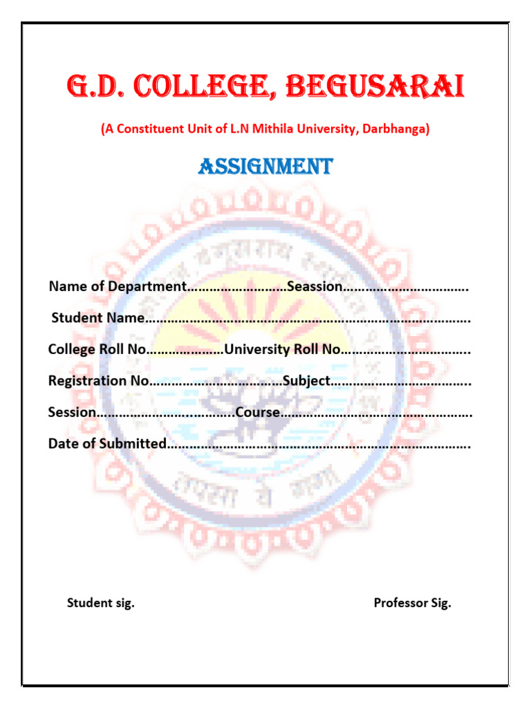 Lnmu Assignment Cover Page | PDF