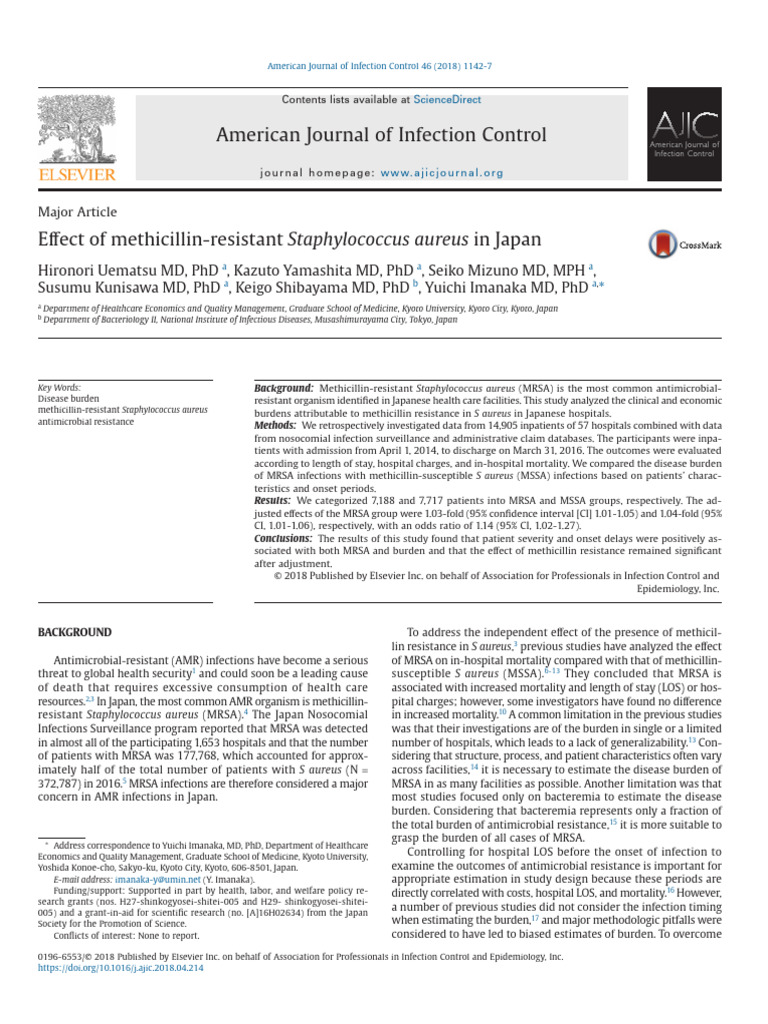 1 s2.0 S0196655318304681 Main | PDF | Methicillin Resistant ...