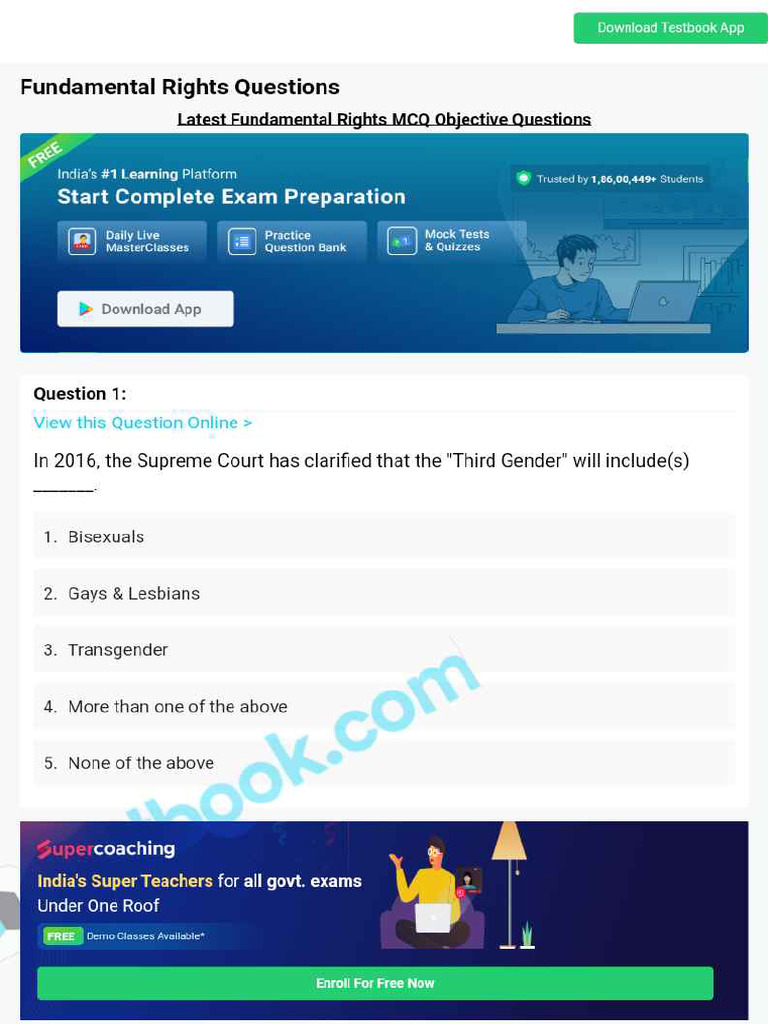 Mcq on fundamental rights 5eea6a0839140f30f369d88a pdf