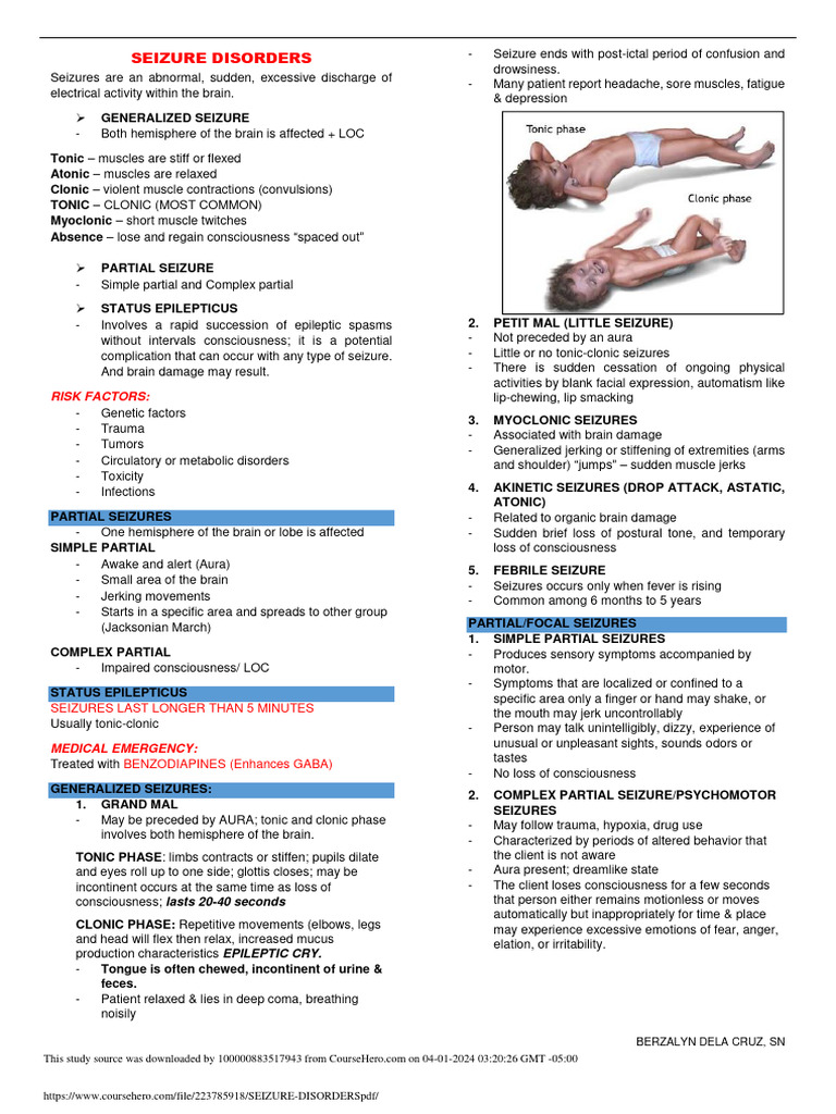 Seizure Disorders | PDF | Epilepsy | Medicine