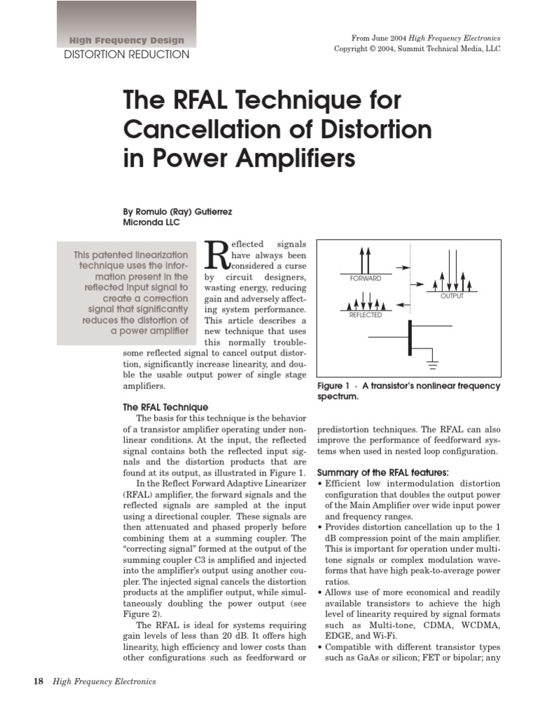 HFE0604 - The RFAL Technique For Cancellation of Distortion in Power ...