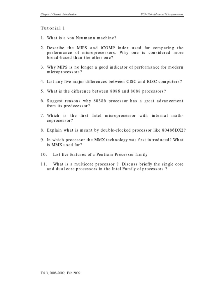 Tutorial 1: Chapter 1:general Introduction ECP4166-Advanced ...