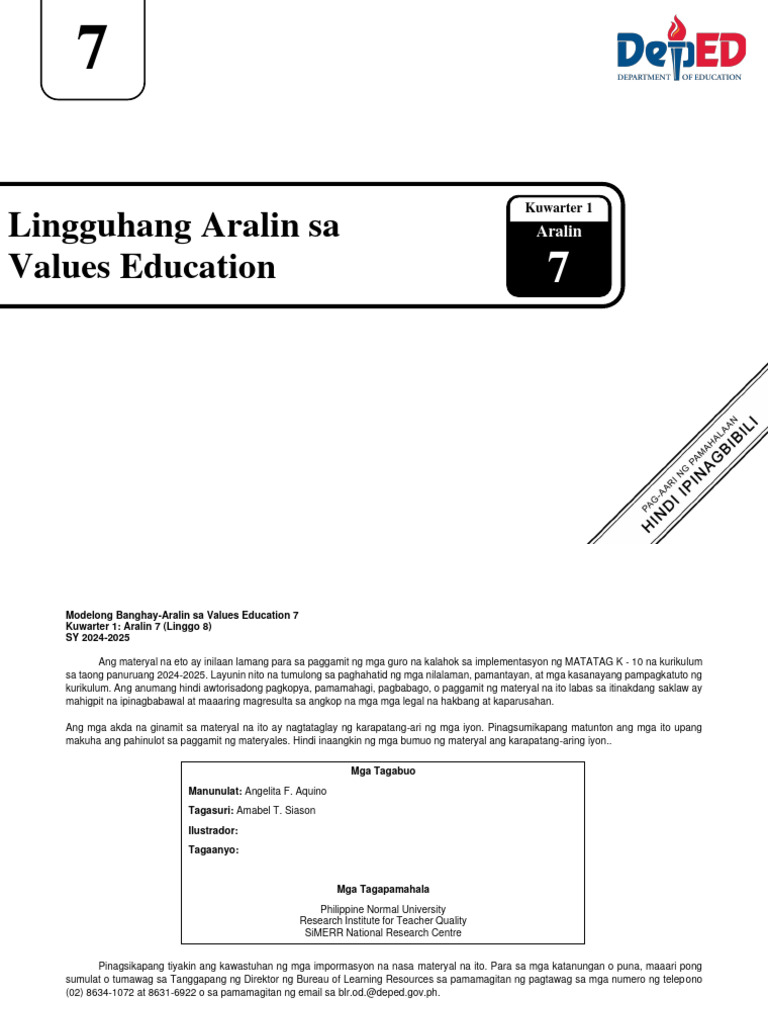 Q1 LE VE7 Lesson 7 Week 8 | PDF