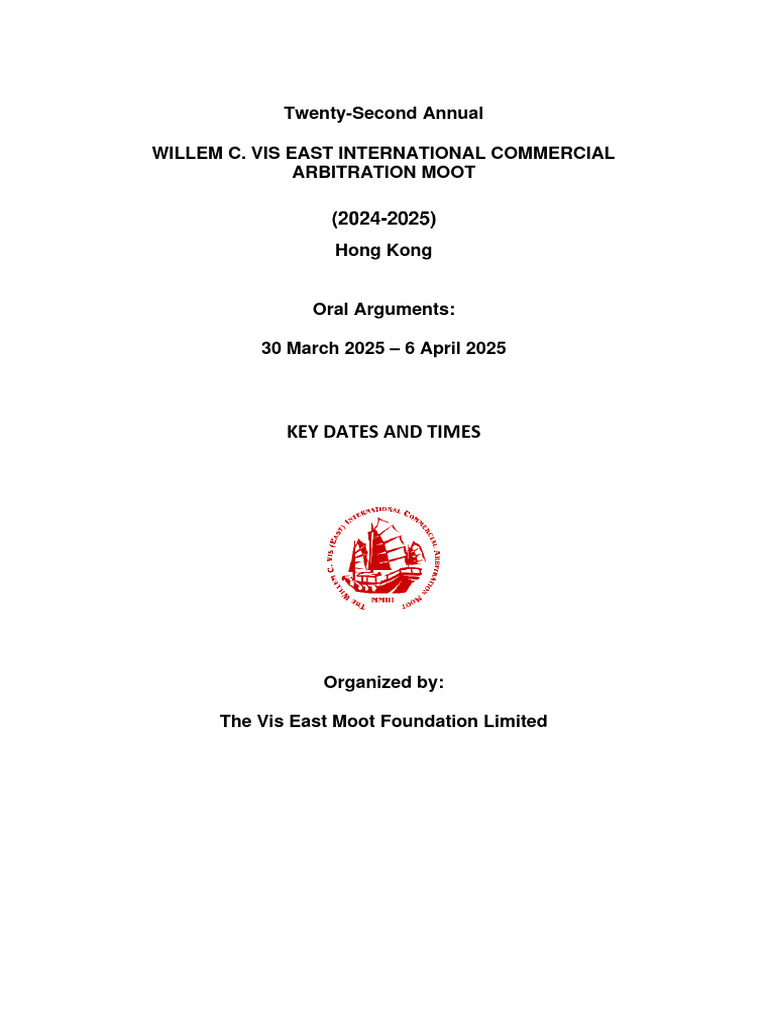 22nd Vis East Key Dates and Times As of 14 July 2024 | PDF
