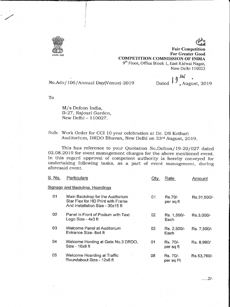 Work Order Defcon | PDF