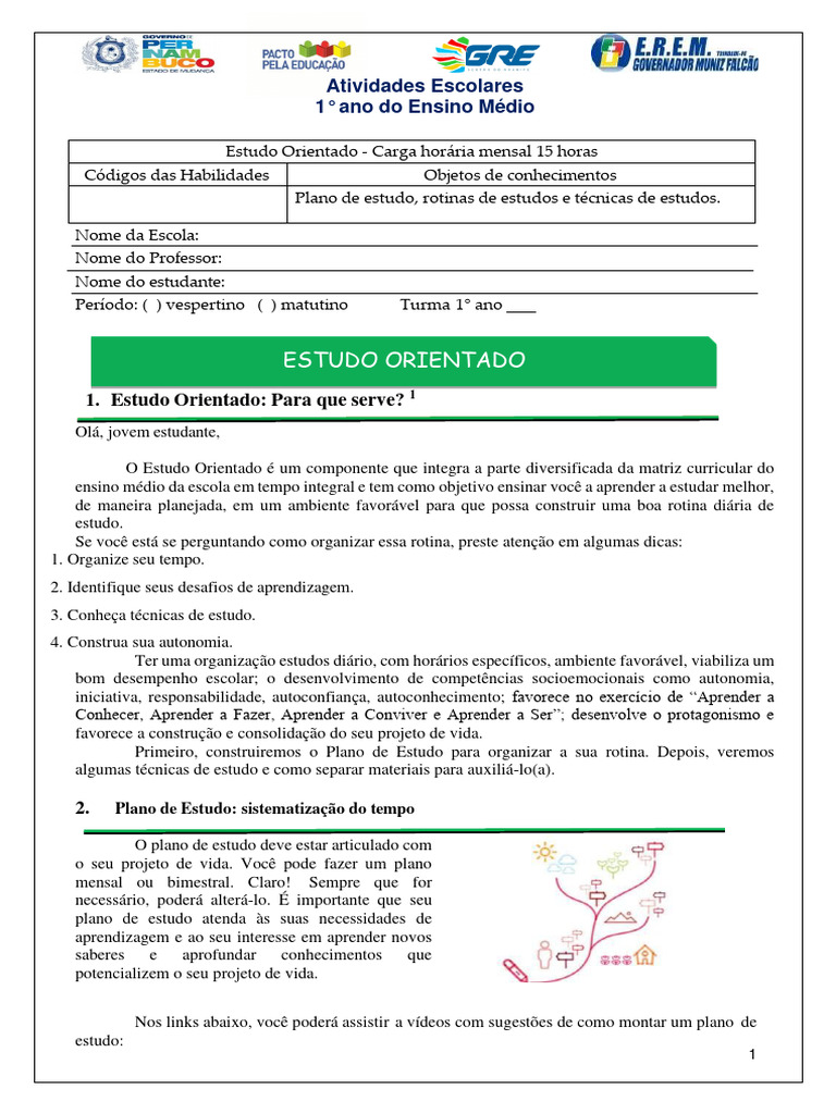 Atividades de Estudo Orientado 7º Ano | PDF | Aprendizado | Abstract ...