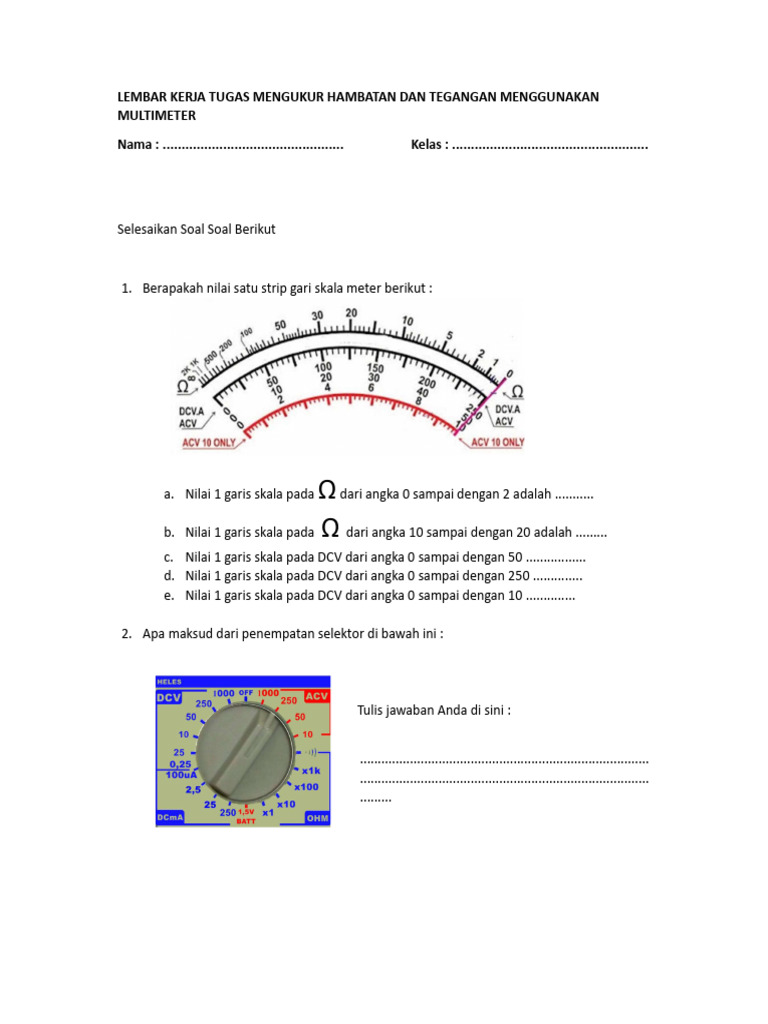 Lembar Kerja Pengukuran Multimeter | PDF | Metode & Bahan Ajar