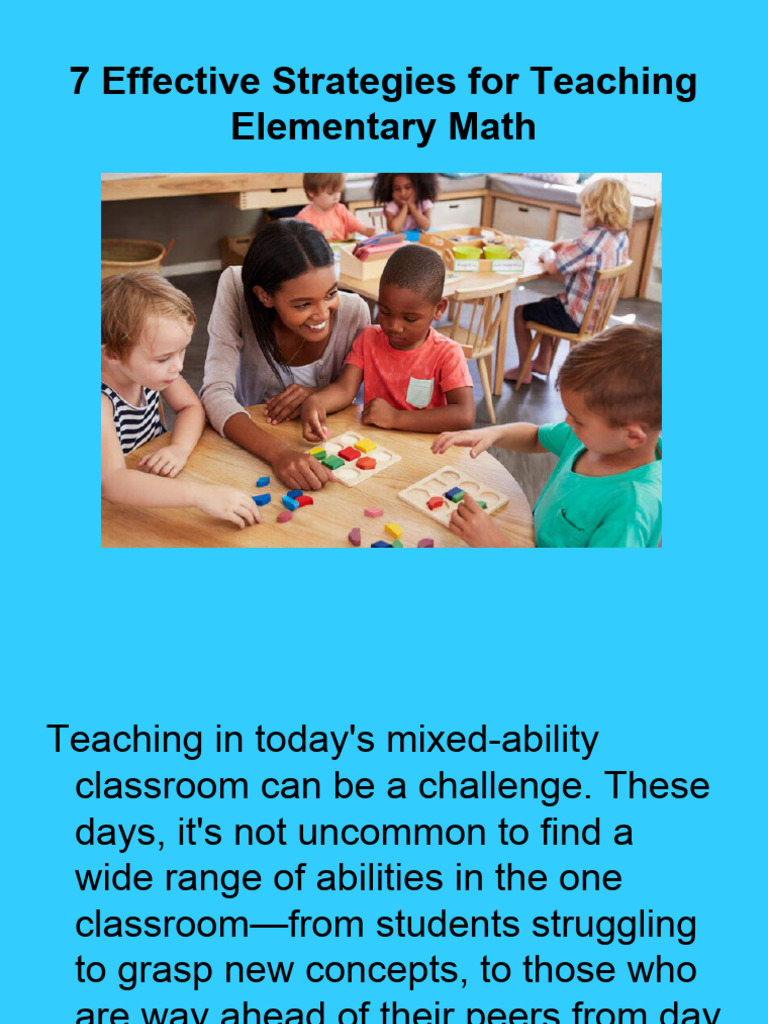 Effective Strategies for Elementary Math | PDF | Mathematics ...