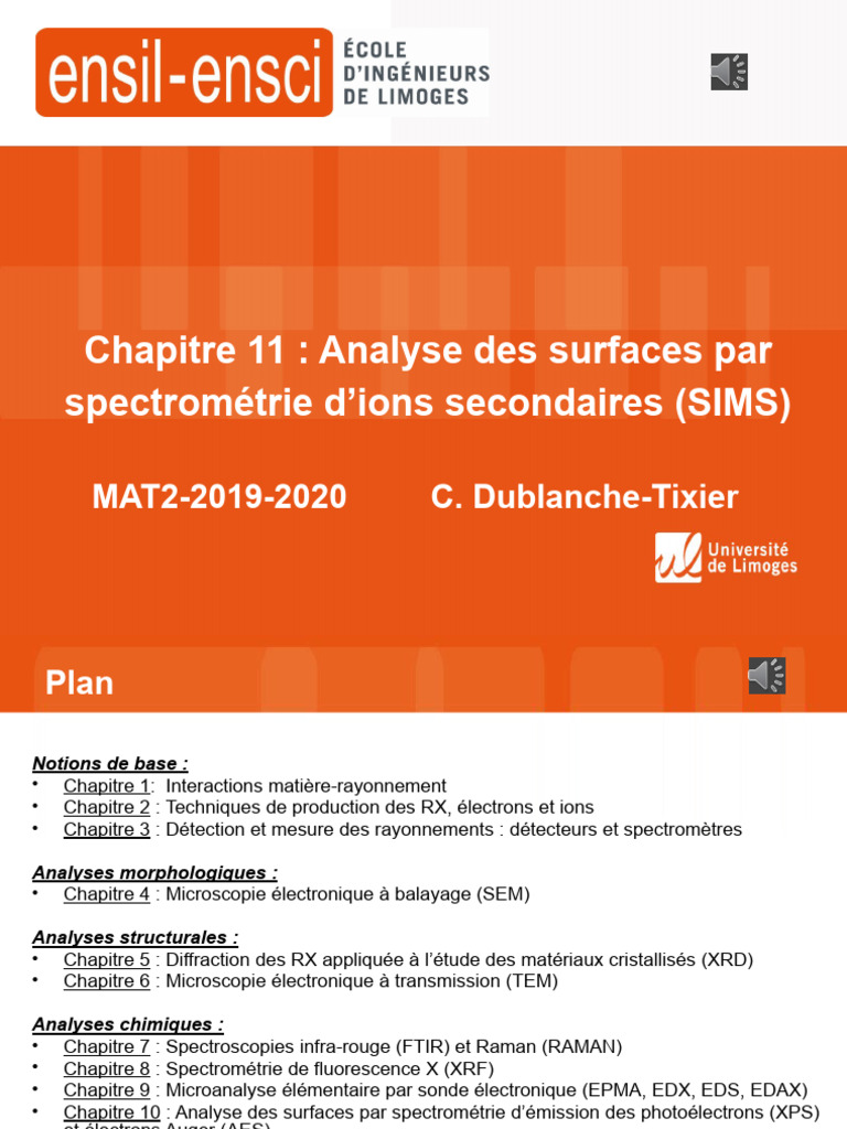 Analyse des surfaces par SIMS | PDF | Sciences physiques | Chimie physique