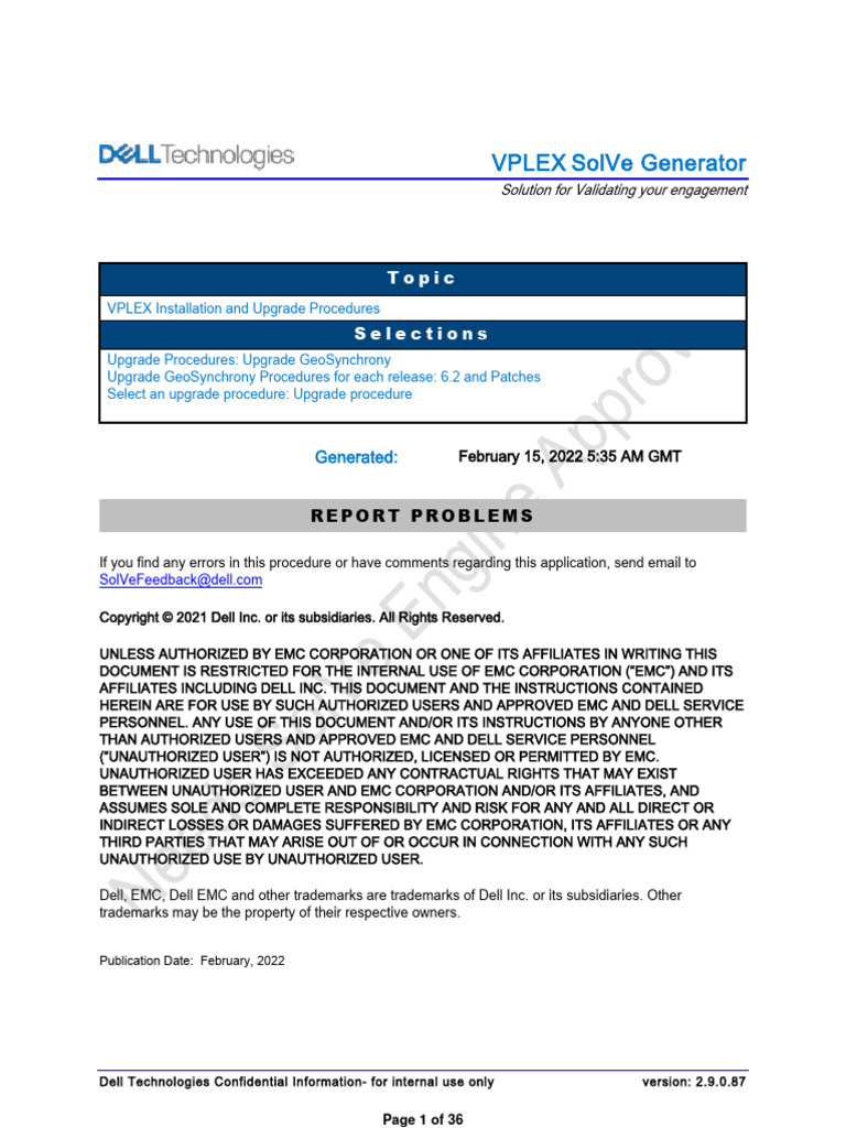 VPLEX - VPLEX Installation and Upgrade Procedures-Upgrade GeoSynchrony ...