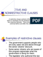 Restrictive and Nonrestrictive Clauses