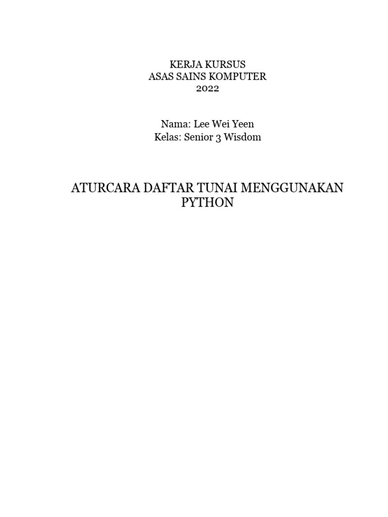 Atur Cara Daftar Tunai Menggunakan Python | PDF | Komputer