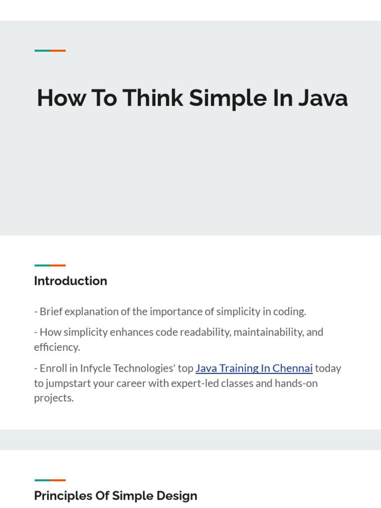 How To Think Simple in Java | PDF