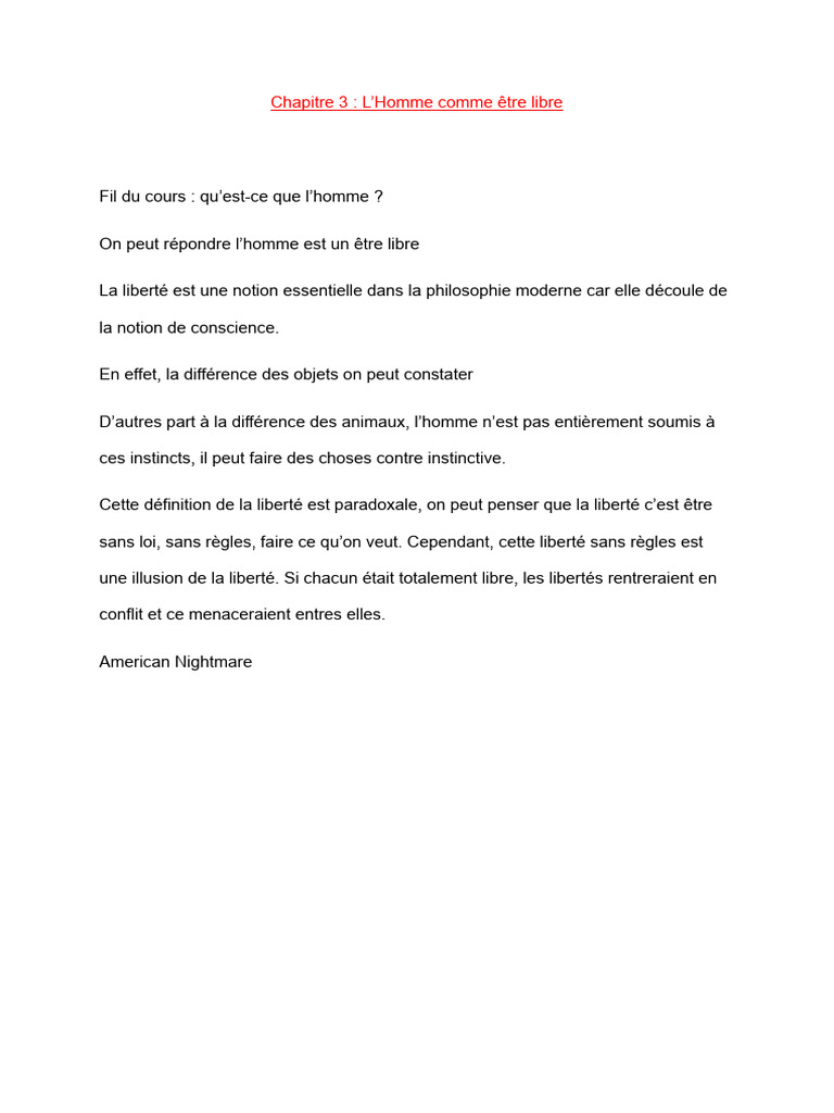 La liberté : illusion ou réalité ? | PDF | Liberté | Conscience
