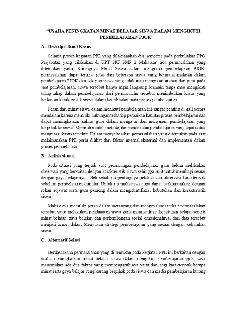 Studi Kasus (Febriansyah) | PDF | Karier & Perkembangan