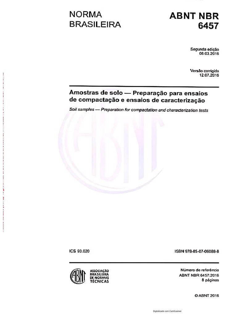 NBR 6457 - Preparação de Amostras | PDF