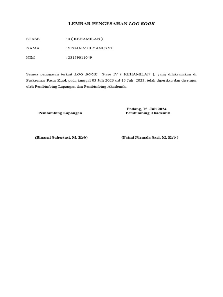 Logbook kehamilan pdf
