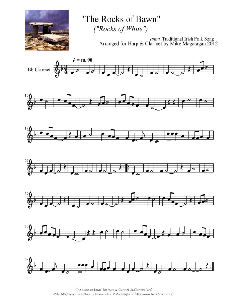 (Free Scores - Com) - Anonymous The Rocks Bawn For Harp Clarinet The ...