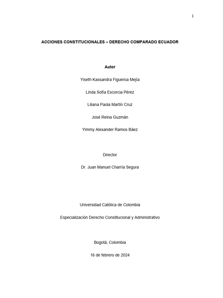 Acciones Constitucionales en Ecuador | PDF | Habeas corpus | Ley común