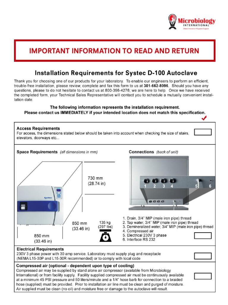 D100 Install Specs | PDF