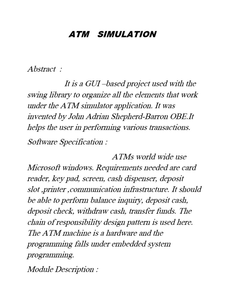 ATM SIMULATION.java(3) | Download Free PDF | Automated Teller Machine ...