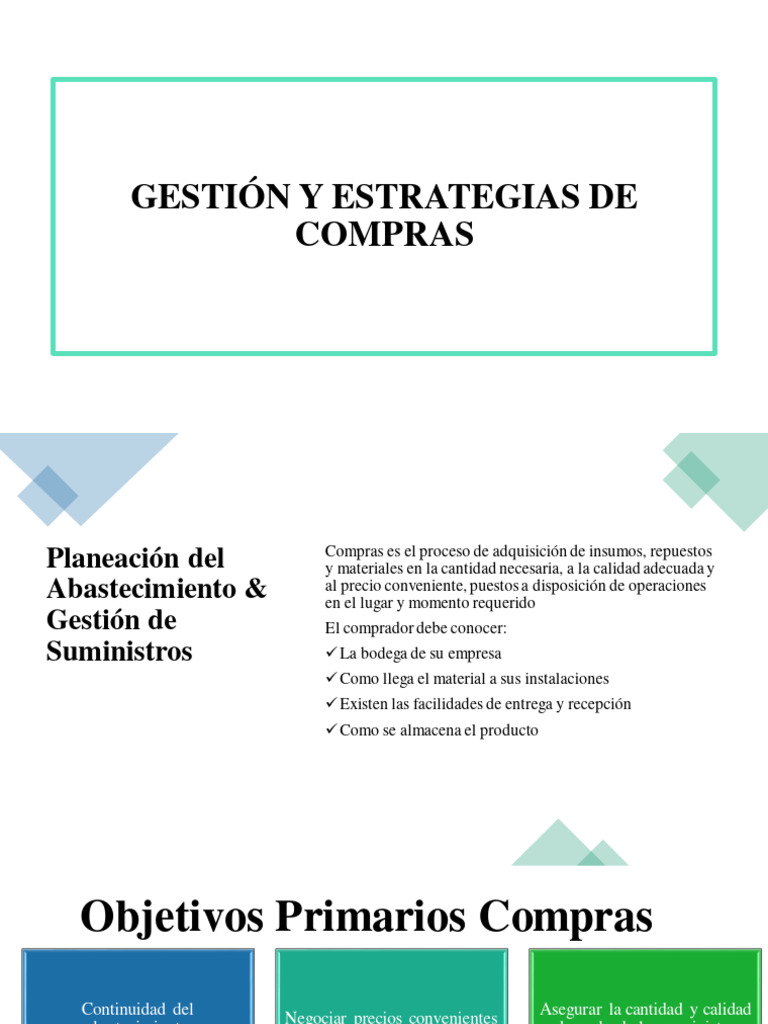 Gestión y Estrategias de Compras | PDF | Calidad (comercial) | Logística