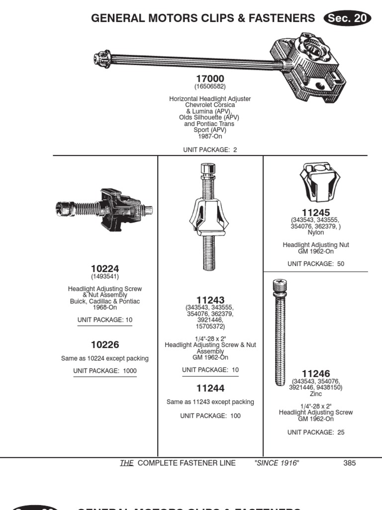 ford headlight adjustment on General Motors Clips And Fasteners Pontiac Buick