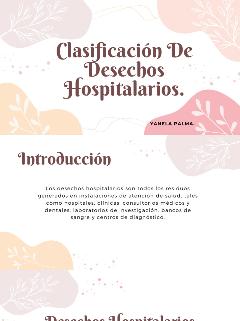 Desechos Infecciosos Hospitalarios Pdf Residuos Farmacéutico