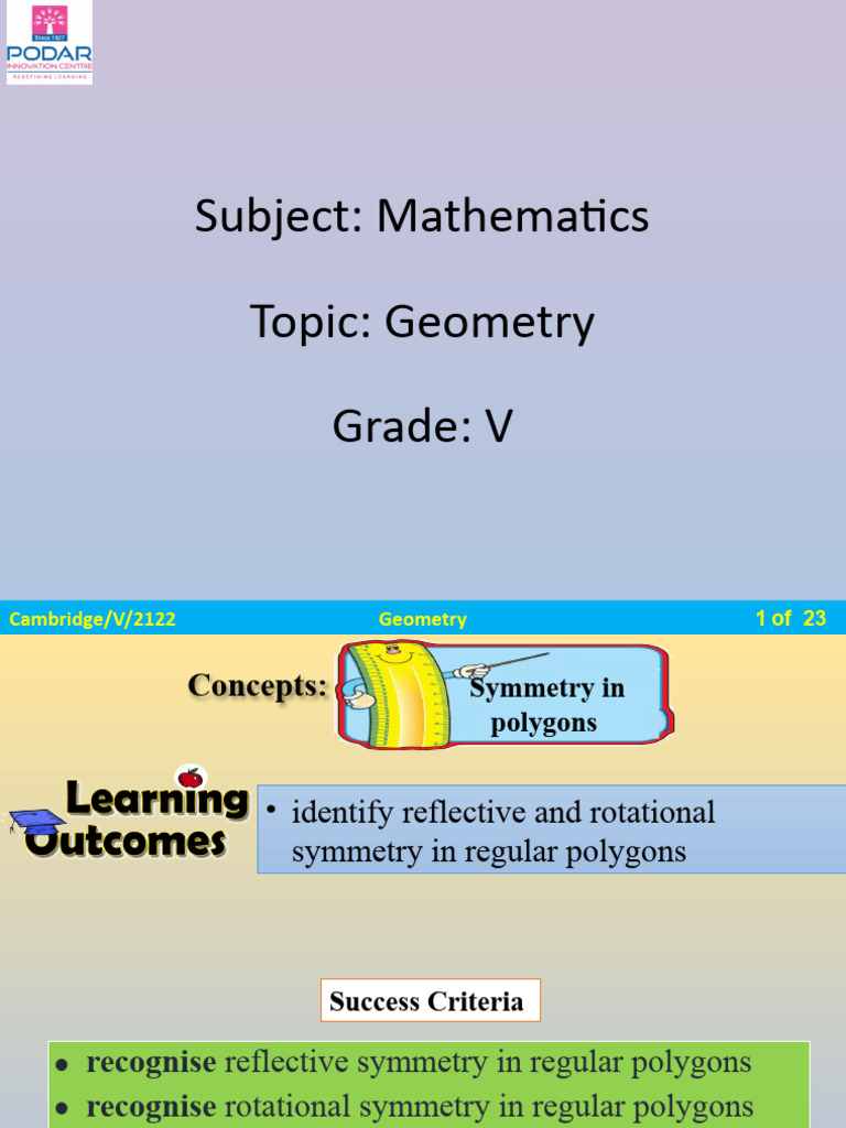 4 Cambridge V Math Geometry | PDF | Shape | Symmetry