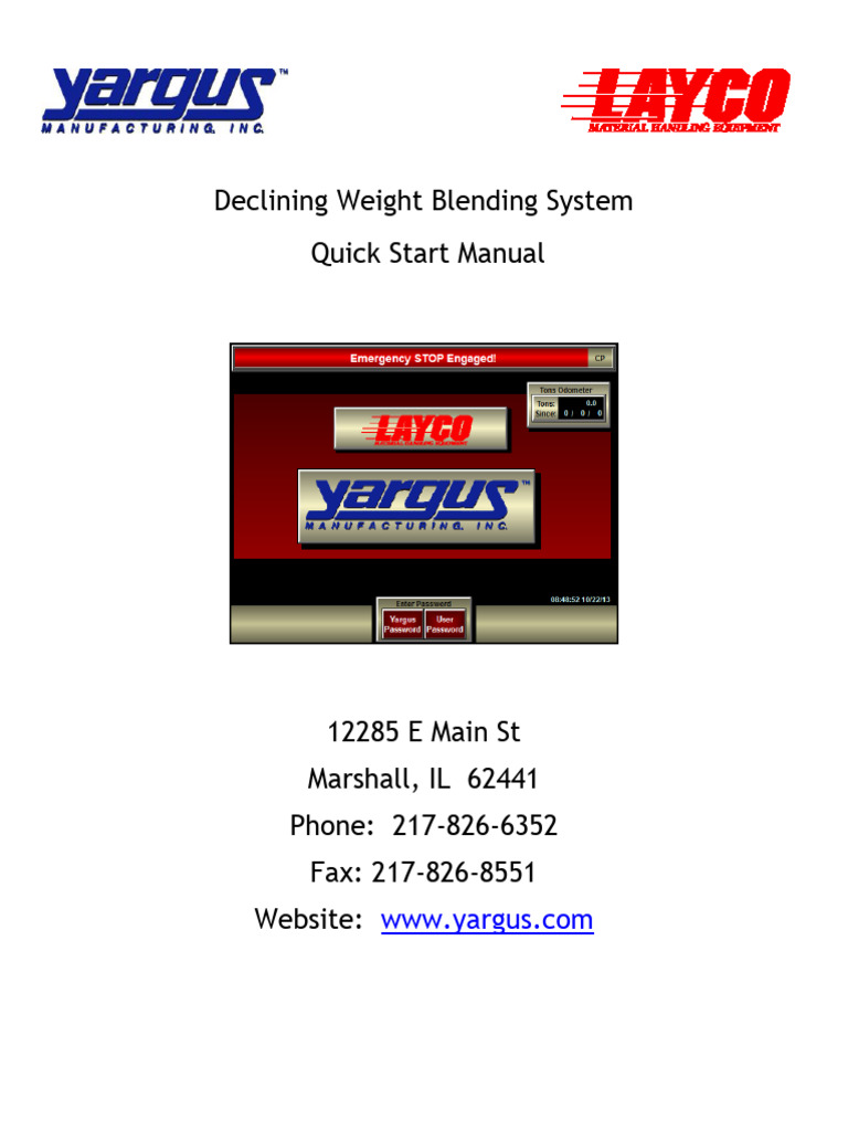 Declining Weight Blending System Manual | PDF | Fuse (Electrical) | Density