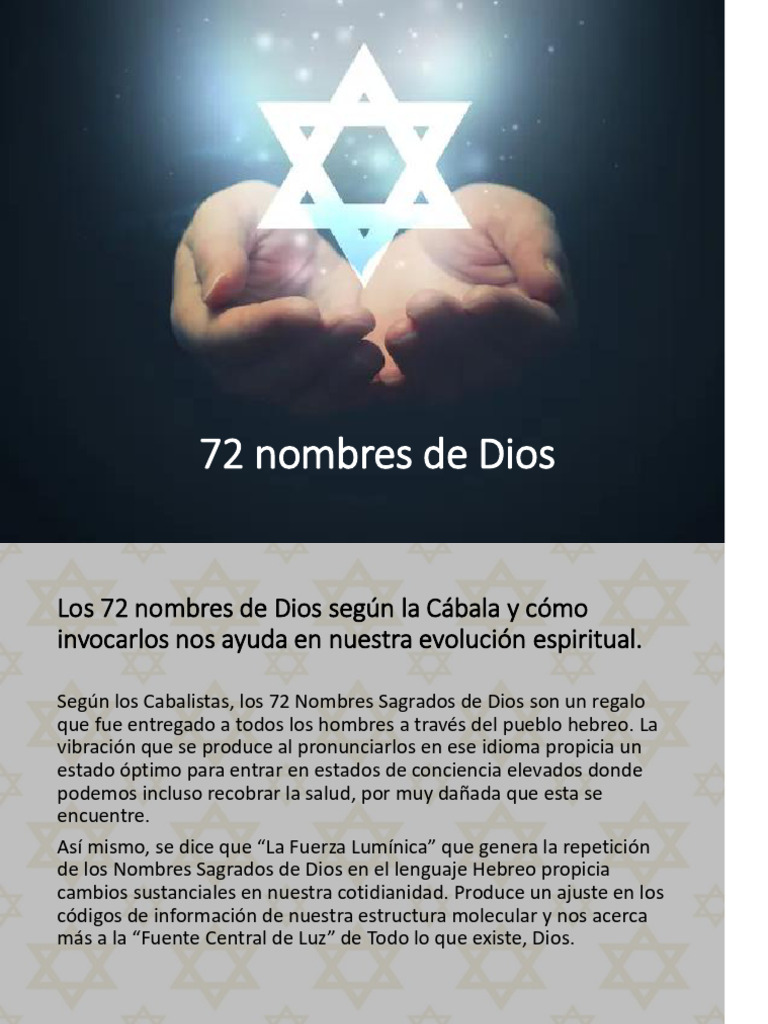 72 Nombres de Dios en la Cábala PDF Calendario Kábala
