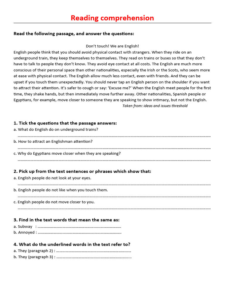 Reading Comprehension | PDF | History | General Fiction