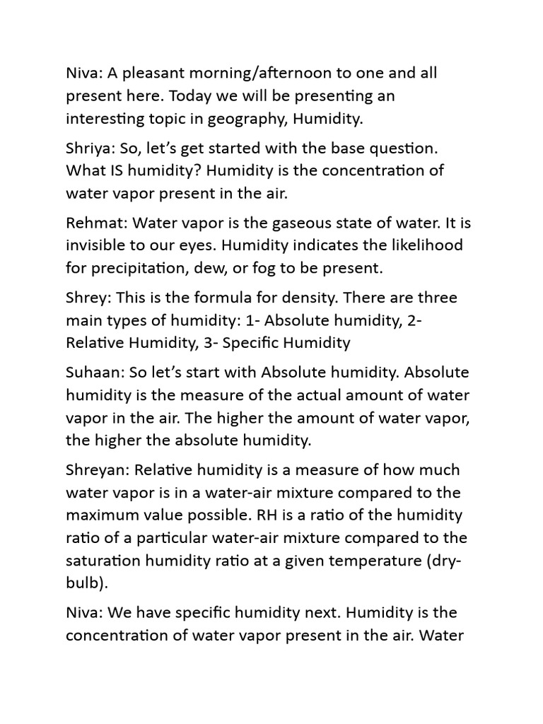 Geography Script | PDF | Humidity | Atmosphere