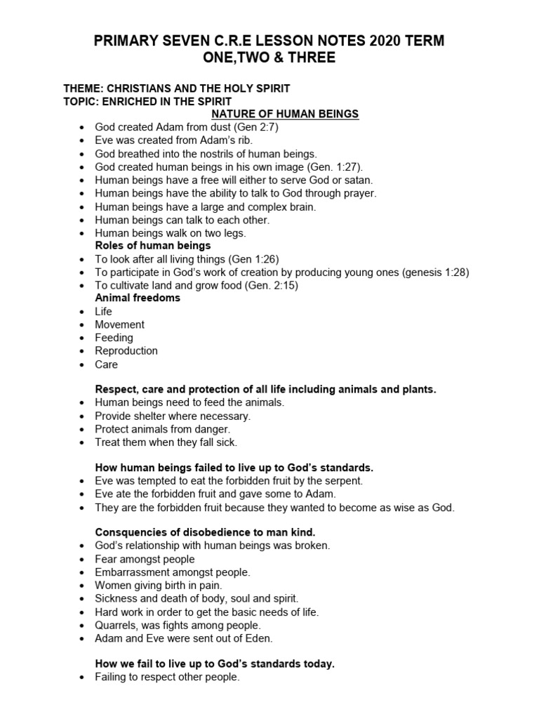 R.E NOTES | PDF | Prayer | Marriage