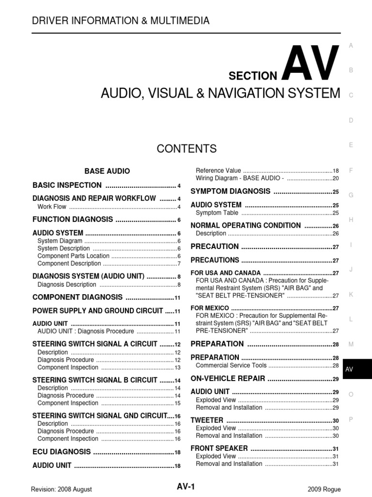 Audio, Visual & Navigation System: Section | PDF | Loudspeaker | Amplifier