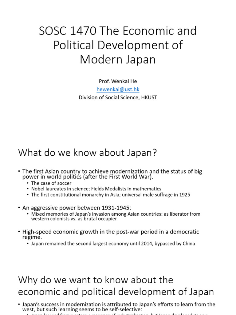 Hkust Sosc1470 Lecture+1+Introduction | PDF | Japan | Feudal Japan