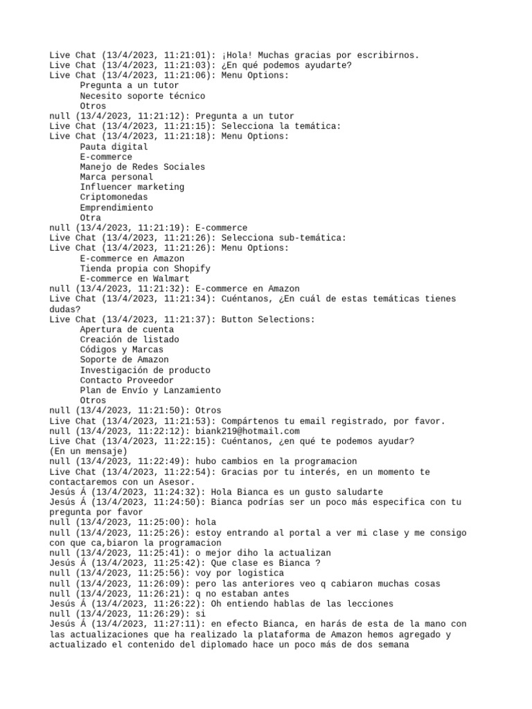 Transcript | PDF | Chat en linea | Tecnologías de la información