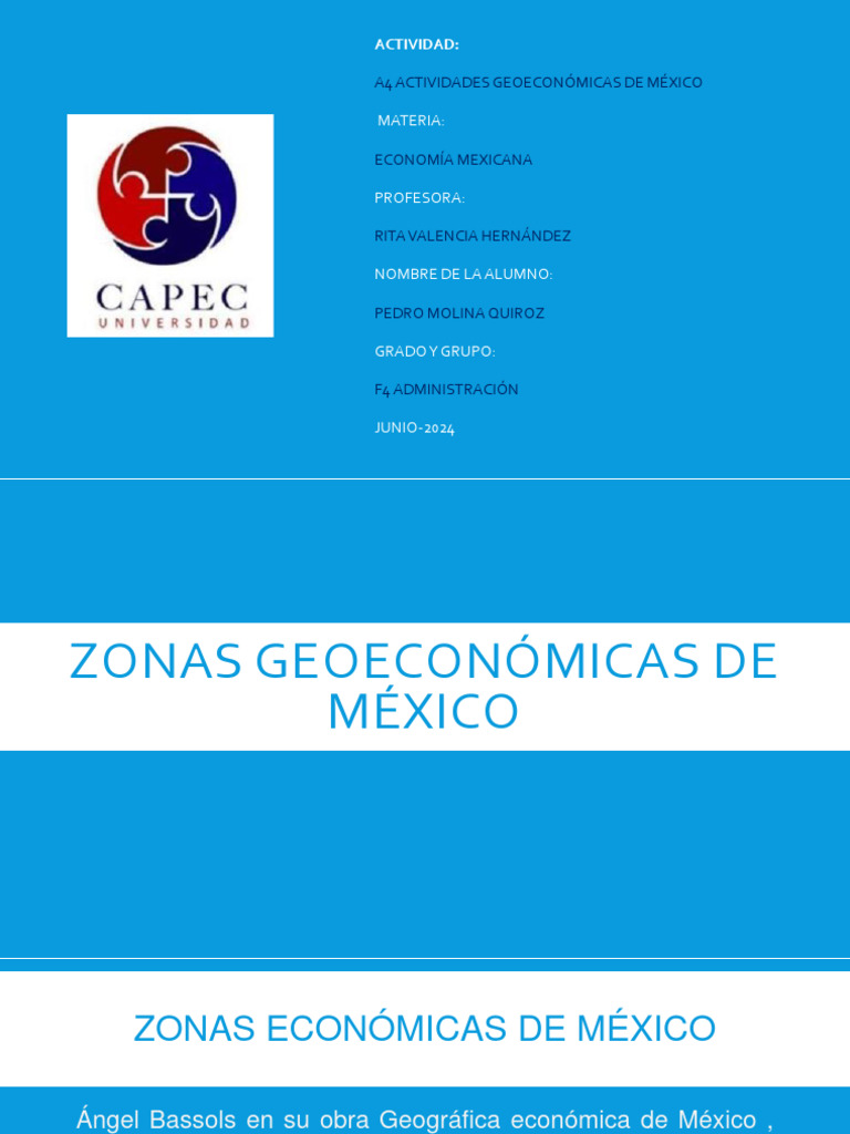 A4 Zonas Geoeconómicas de México | PDF | México | Campeche