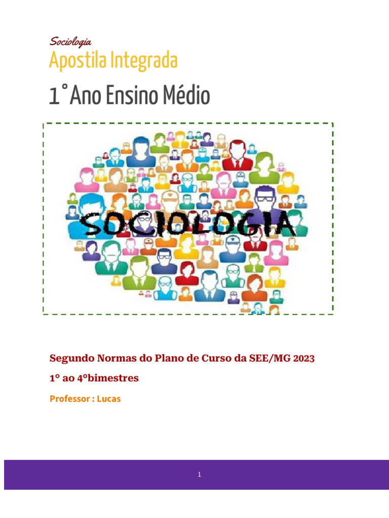 Apostila de Sociologia 1º Ano Ensino Médio | PDF | Sociologia ...