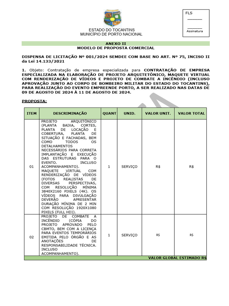 04.3 Anexo Ii - Modelo Proposta | PDF
