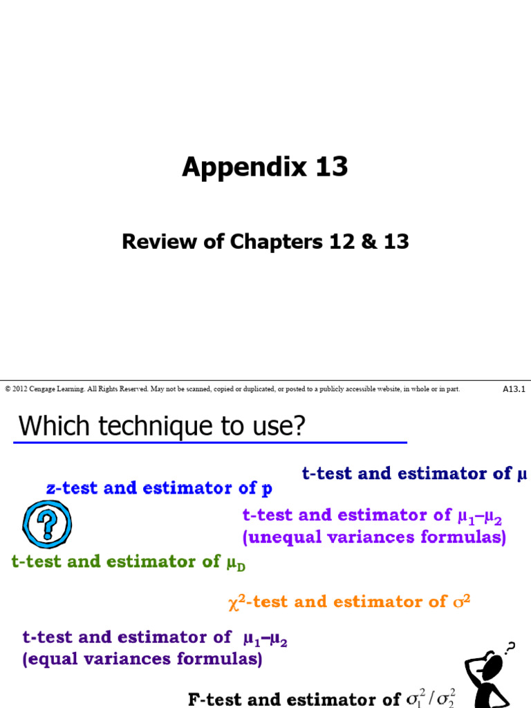 Appendix 13 | PDF | Student's T Test | Estimator