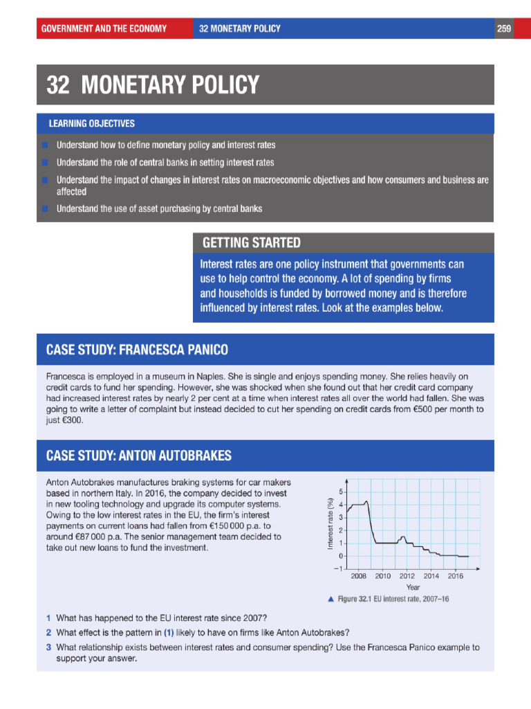 2.1.2b Monetary Policy - Textbook | PDF | Interest | Loans