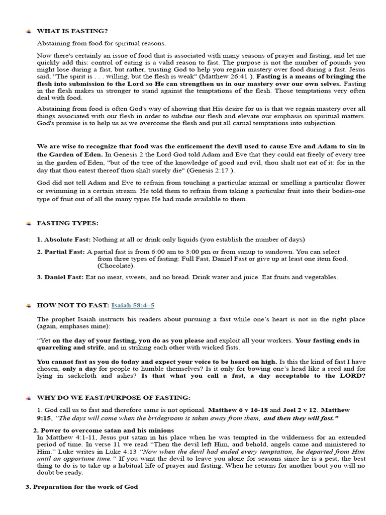 Understanding Fasting and Its Types | PDF | Adam And Eve | Jesus