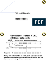 The Genetic Code and Transcription Process