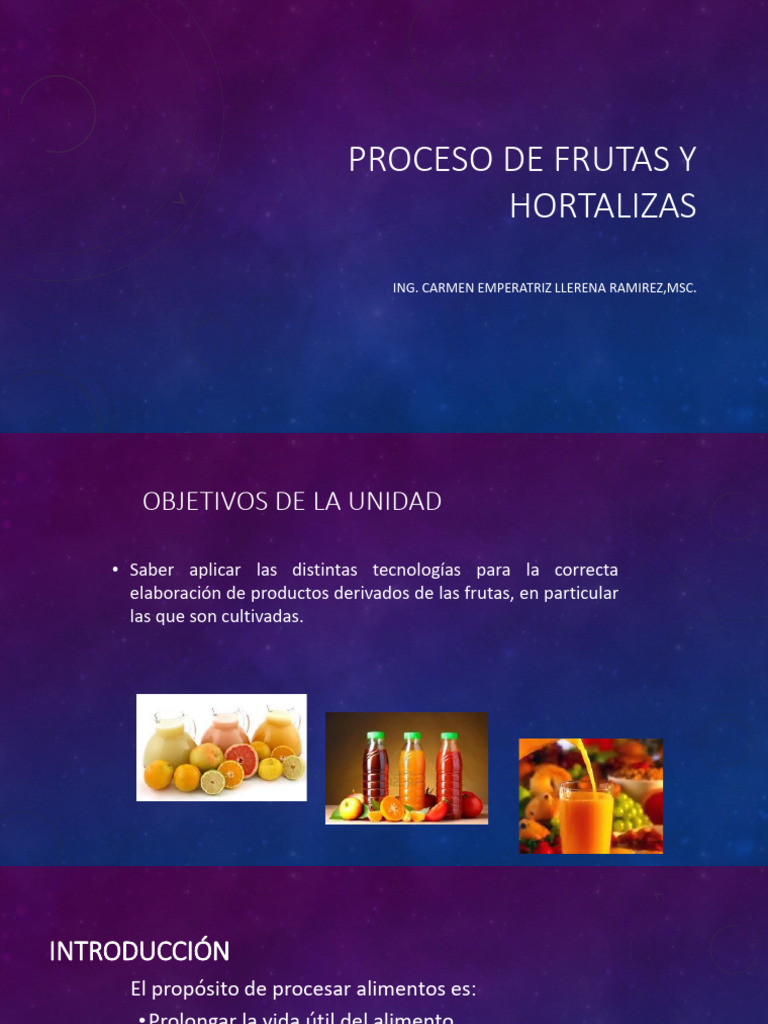 Proceso de Frutas y Hortalizas | PDF | Carbohidratos | Biología