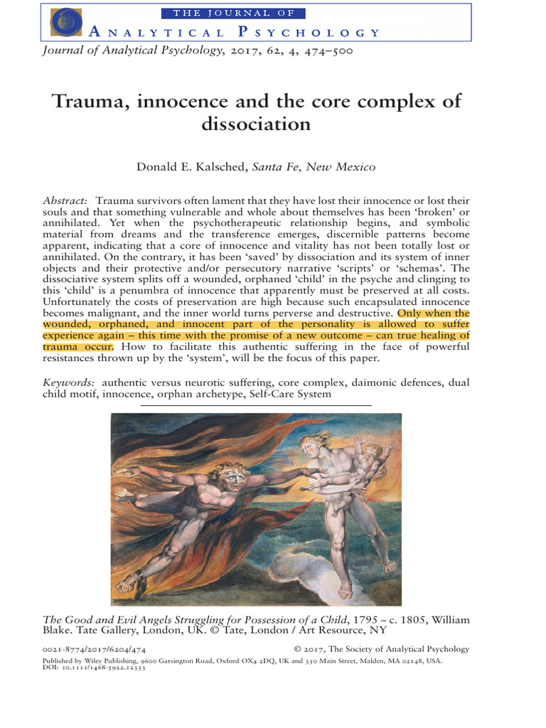 Trauma and Innocence in Dissociation | PDF | Psychological Trauma ...